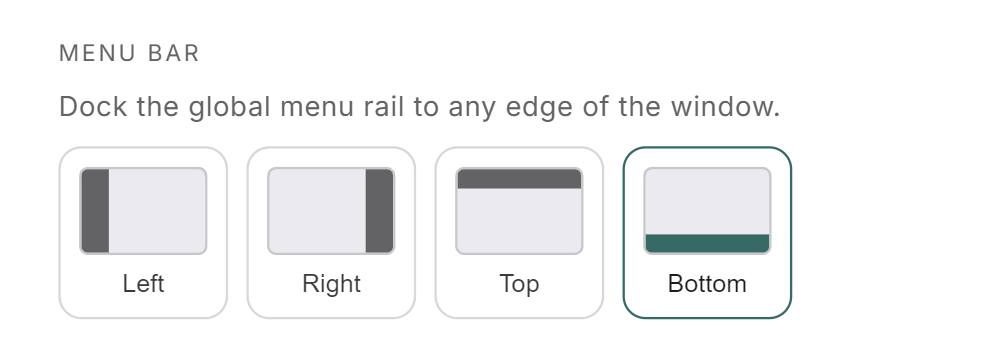 The four edge choices: Left, Right, Top, Bottom