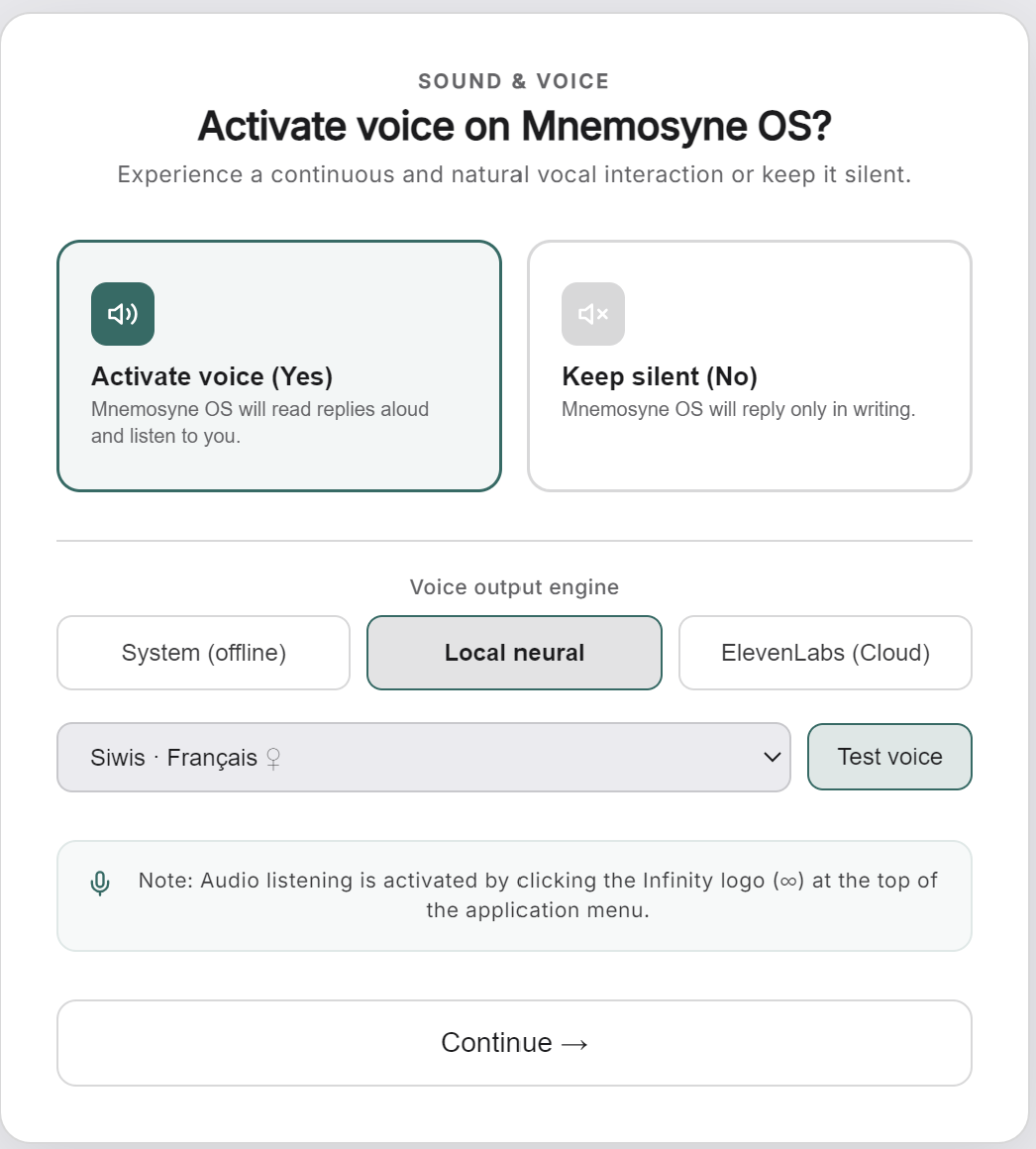 The voice step: activate or keep silent, and pick an engine