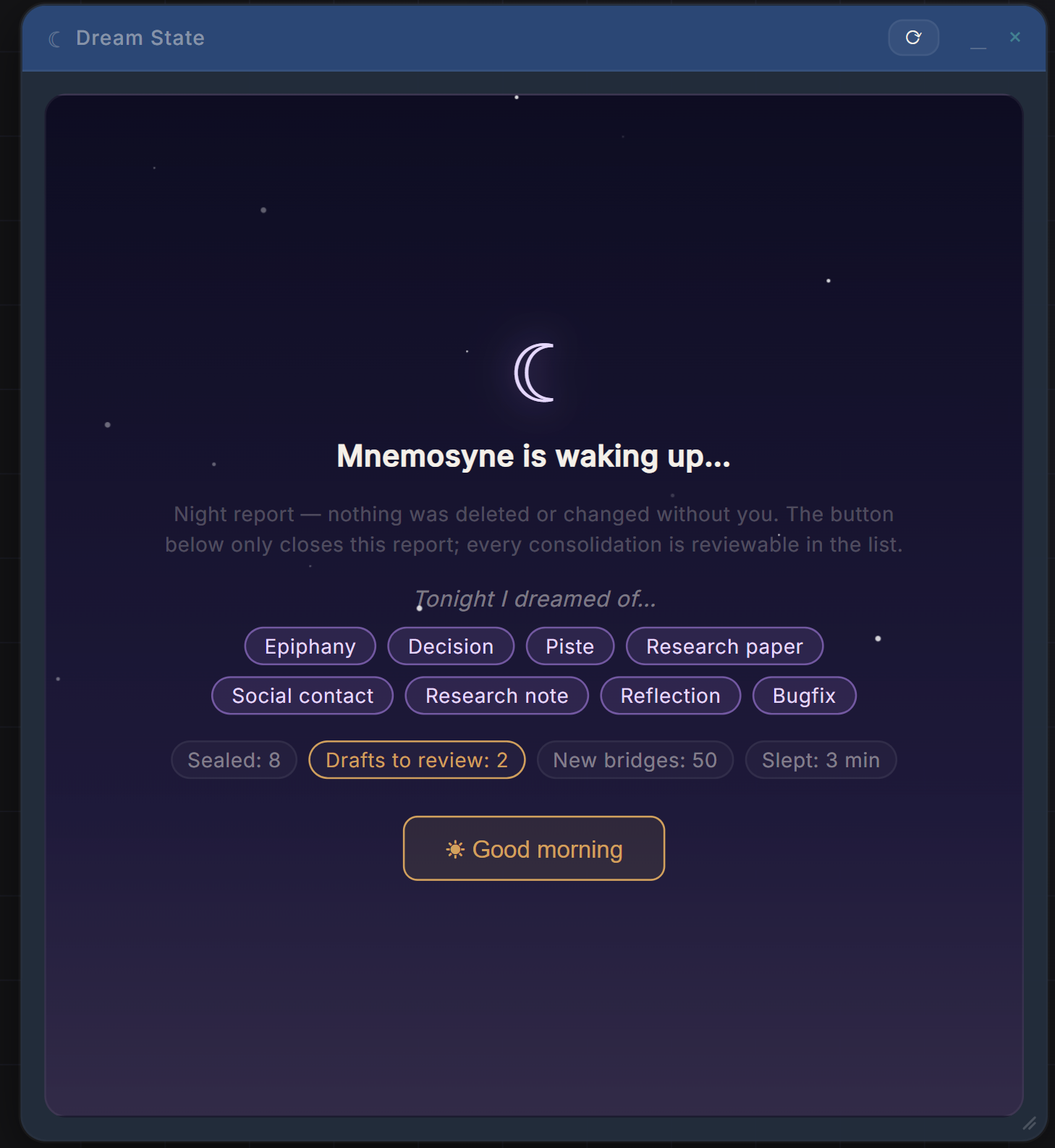 El informe de la noche: Mnemosyne OS despierta
