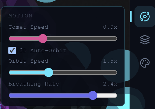 El panel Motion