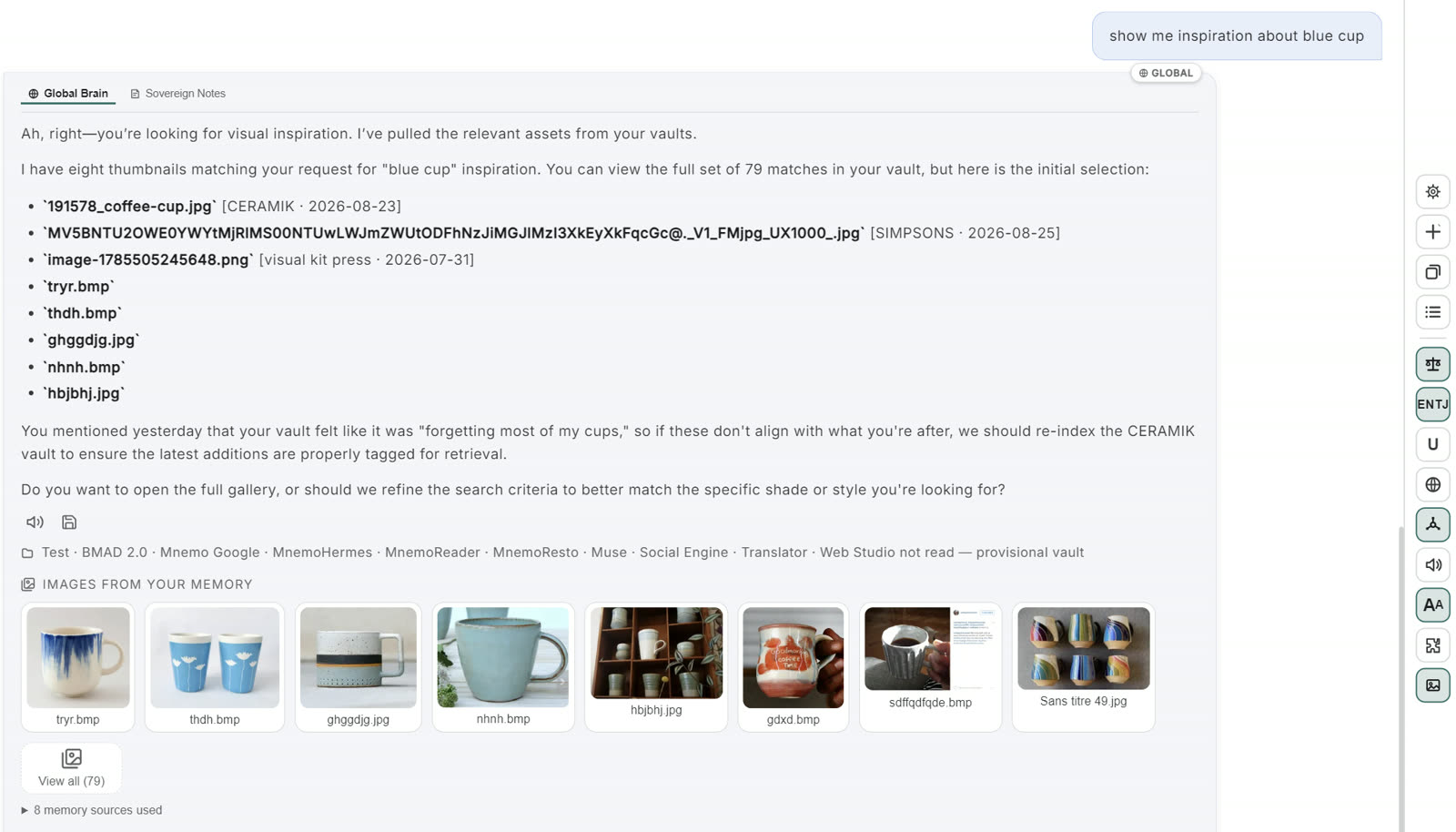 « Show me inspiration about blue cup »: vignettes rappelées de la mémoire, View all (79)
